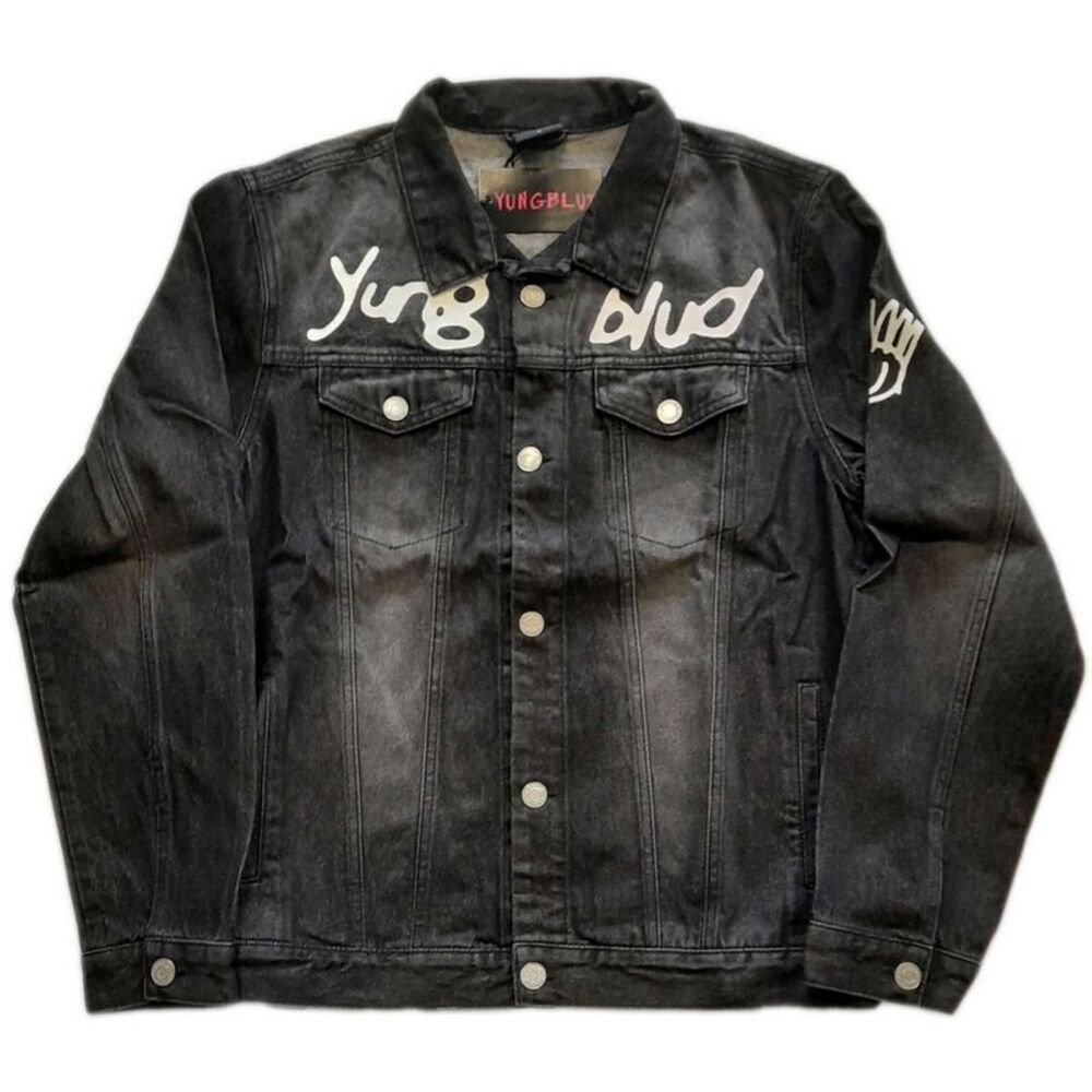 Yungblud Unisex Adult Be Fooking Happy Denim Jacket / Black Denim